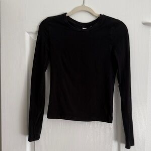 TNA Black Long Sleeve Crewneck Top